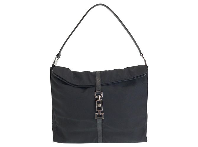 Borsa a tracolla Gucci Jackie in nylon Nero