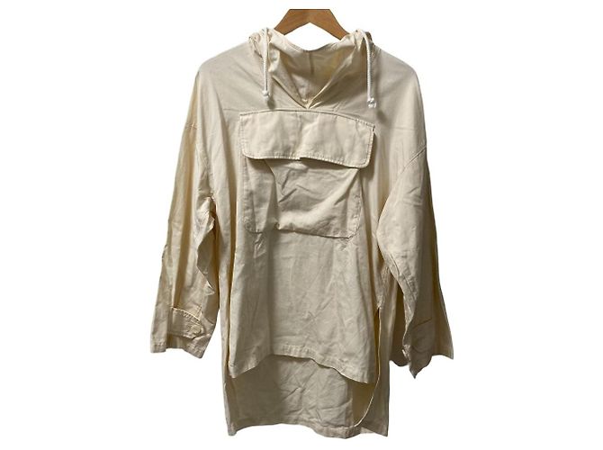 Autre Marque Giacca Anorak in Cotone e Seta nagonstans Bianco Bianco sporco