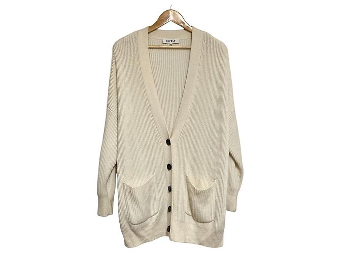 Autre Marque ENFOLD Rippstrick-Cardigan Weiß