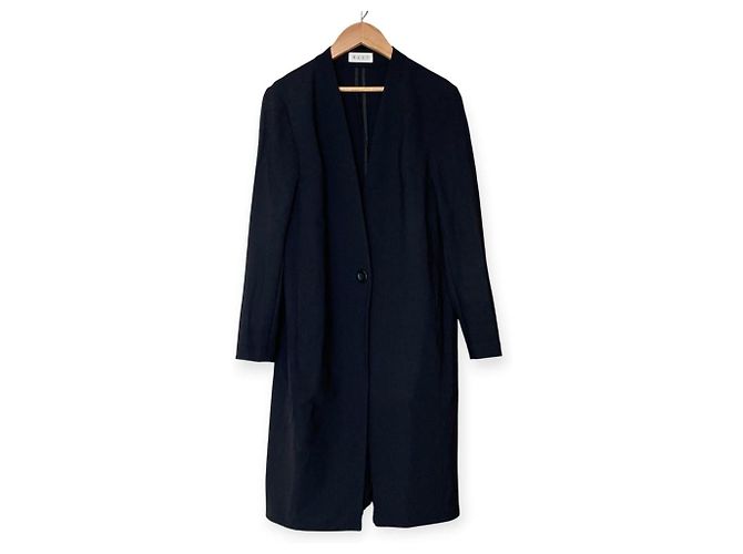 Autre Marque Manteau sans col en jersey avec collage PLST Noir