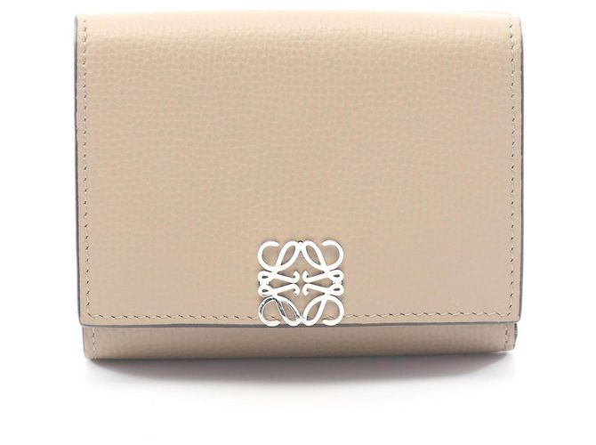 Loewe Anagram Trifold Wallet Beige