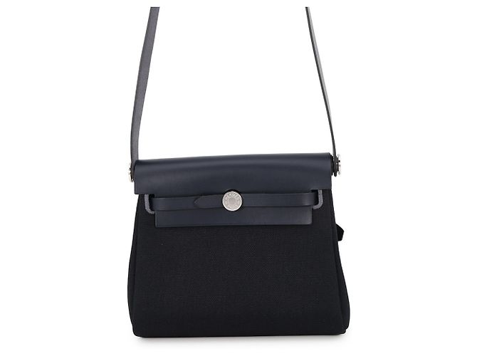 Bolsa de ombro Hermès Herbag Zip Mini Preto Azul