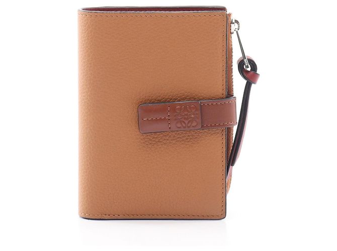 Loewe Slim Zip Bifold Wallet Brown Red