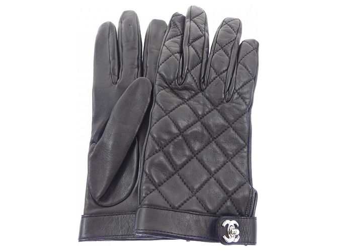 Guanti caldi neri Chanel Nero