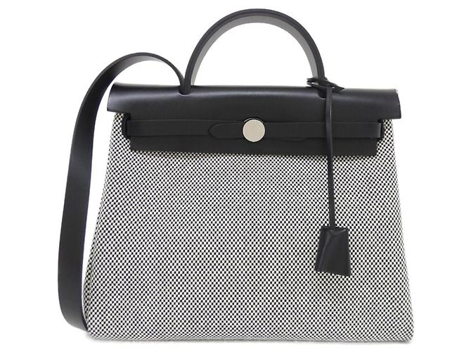 Hermès Hermes Herbag Zip PM Handtasche Schwarz Roh