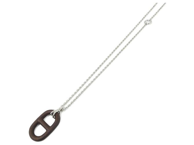 Collier Hermès Hermès Chaine d'Ancre Marron 