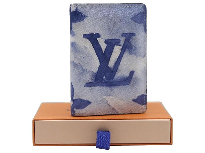Louis Vuitton Monogram Watercolor Kartenetui Weiß Blau Monogramm