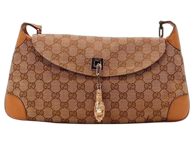 Bolsa de ombro em canvas Monogram Gucci Marrom Monograma