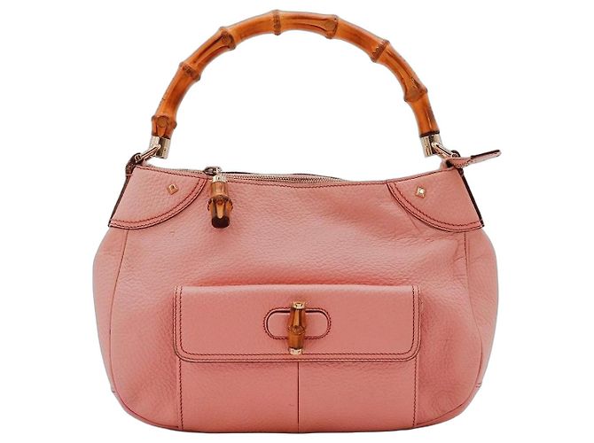 Gucci Bamboo Classic Bolsa Hobo em couro rosa