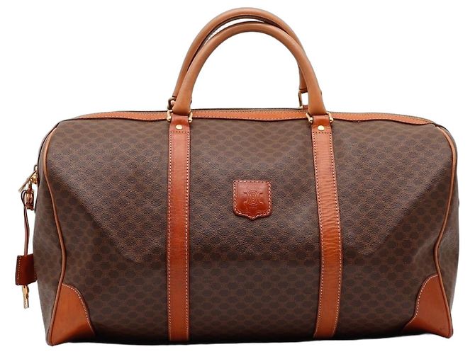 Bolsa Boston Céline Macadam em canvas revestido Marrom