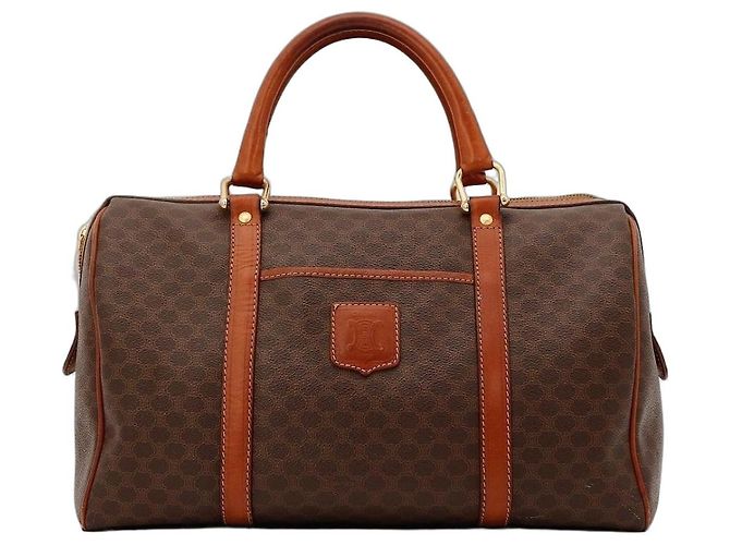 Céline Bolsa Boston Monogram Celine Marrom