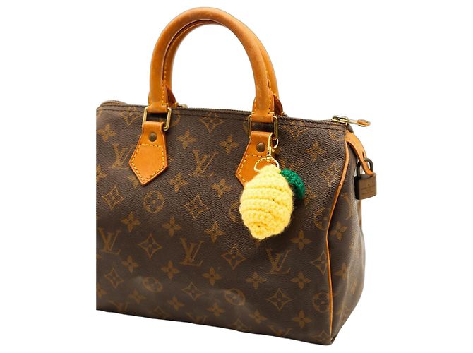 Louis Vuitton Pingente de Bolsa de Limão de Crochê Verde Amarelo Gold hardware