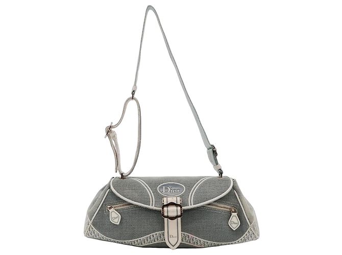 Borsa a tracolla Christian Dior Trotter Blu Beige