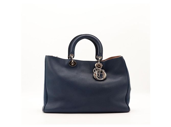 Borsa Christian Dior in pelle blu navy Blu scuro