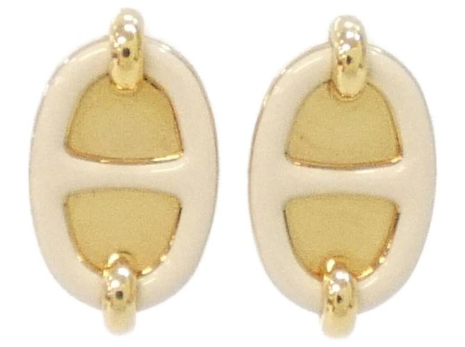 Hermès Boucles d'oreilles Hermes Mini Maillon 100052FE Beige 