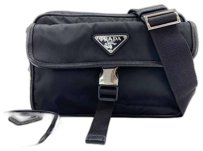 Borsa a tracolla con logo Triangle Prada Nero