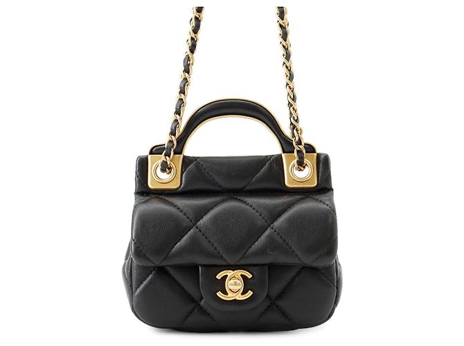 Timeless Borsa a tracolla Chanel Matelassé in agnello Nero