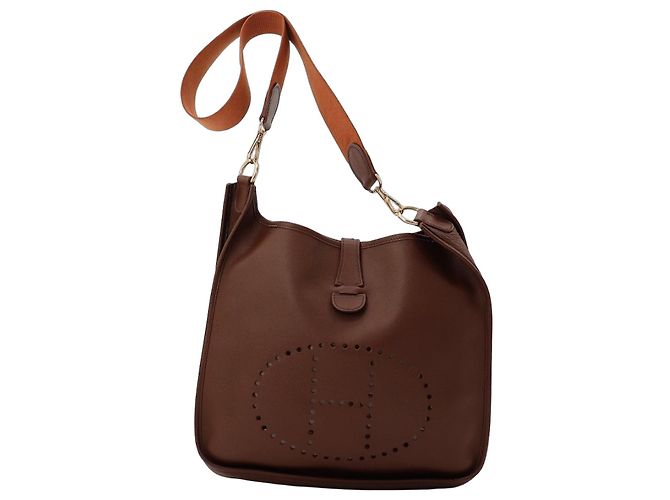 Bolsa Hermès Evelyne III GM Couro Marrom