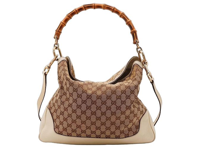 Bolsa Hobo Gucci Bamboo Shopper Marrom Bege