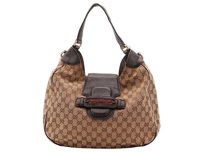 Bolsa Hobo em lona Monogram Gucci Marrom Bege