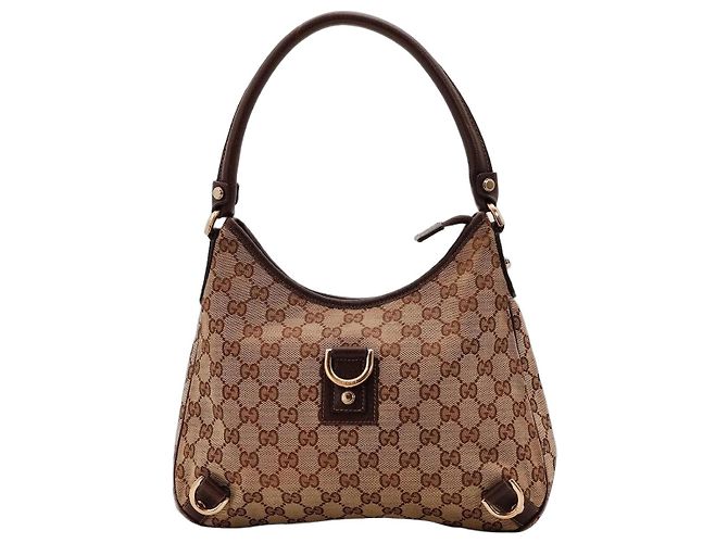 Bolsa Hobo em canvas Monogram Gucci Marrom Monograma