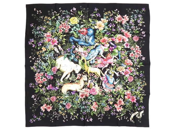 Sciarpa in seta Christian Dior D Constellation Nero Verde