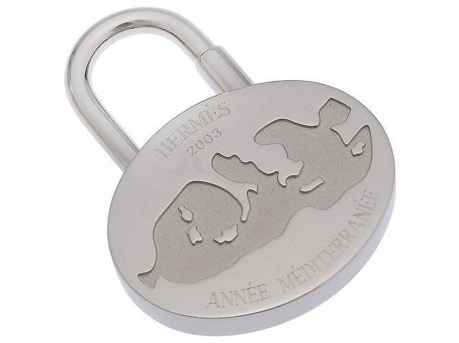 Hermès Hermes Annee Mediterranee Cadena Lock Charm Metal Argento