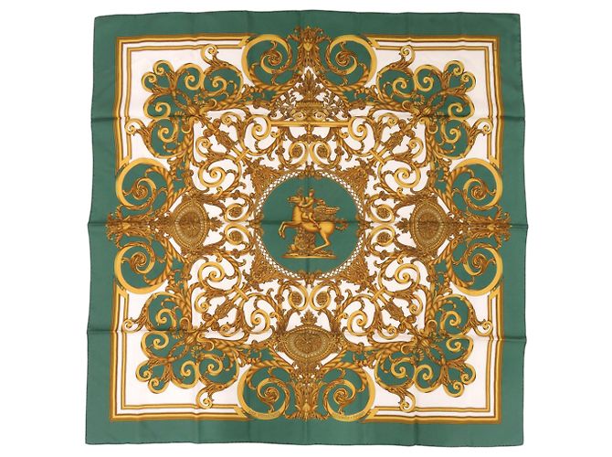 Hermès Lenço de seda Hermes Carre 90 Les Tuileries Verde