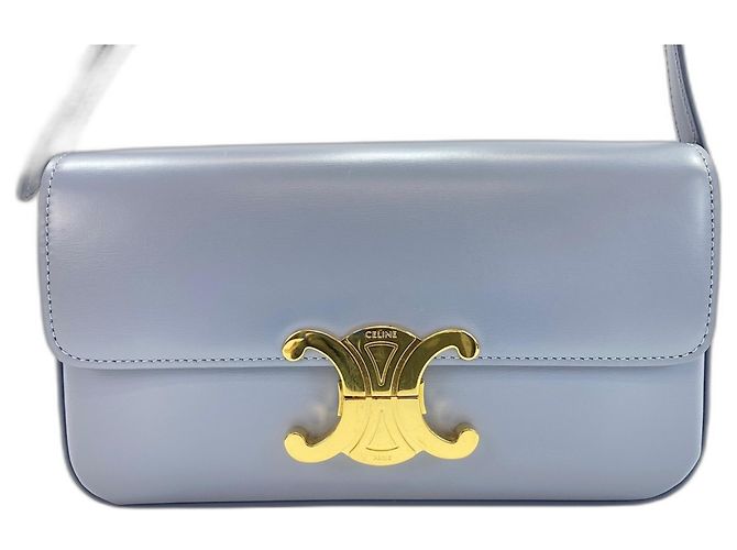 Céline Borsa a tracolla in pelle blu Celine