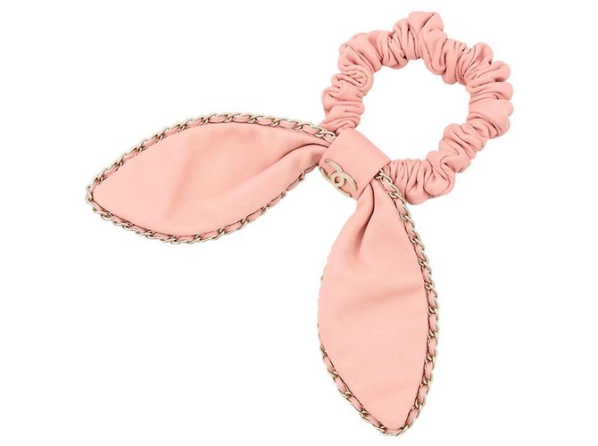 Scrunchie in pelle rosa Chanel