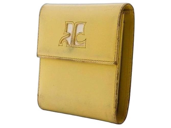 Courreges Courrèges Yellow Leather Tri-Fold Wallet