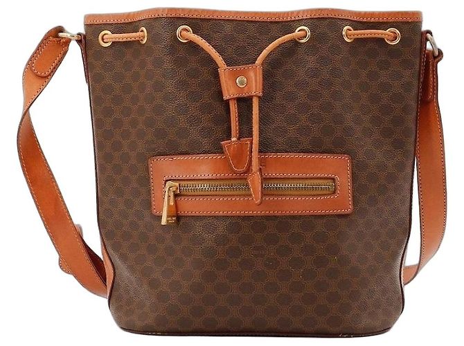Céline Celine Borsa a Secchiello Macadam Marrone 