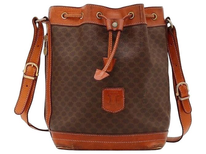 Céline Celine Borsa a Secchiello Macadam Marrone 