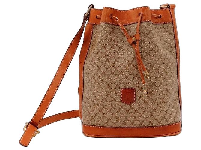 Céline Celine Borsa a Secchiello Monogram Canvas Marrone Beige 