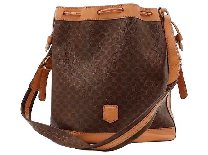 Céline Celine Borsa a Secchiello Monogram Marrone Monogramma 