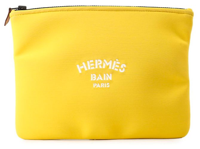 Pochette Hermès Trousse Flat MM Neoban Giallo