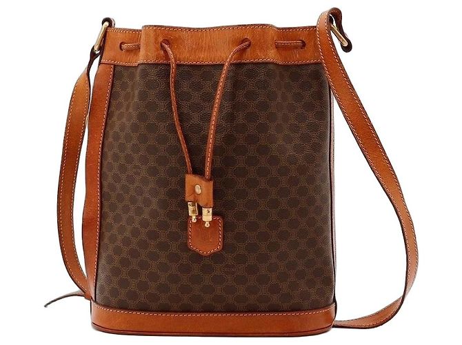 Céline Borsa a secchiello Celine Macadam Monogram Marrone Monogramma 