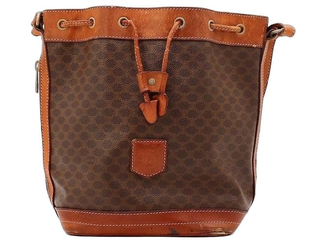 Céline Celine Borsa a Secchiello Macadam Monogram Marrone Monogramma 