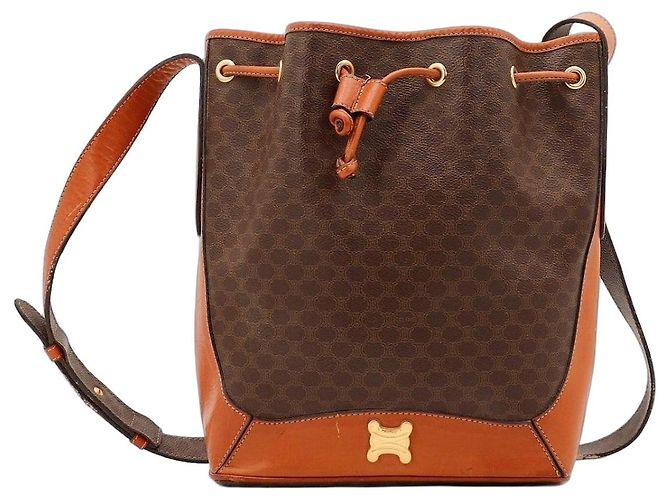 Céline Bolsa bucket Celine Macadam em canvas monogram Marrom