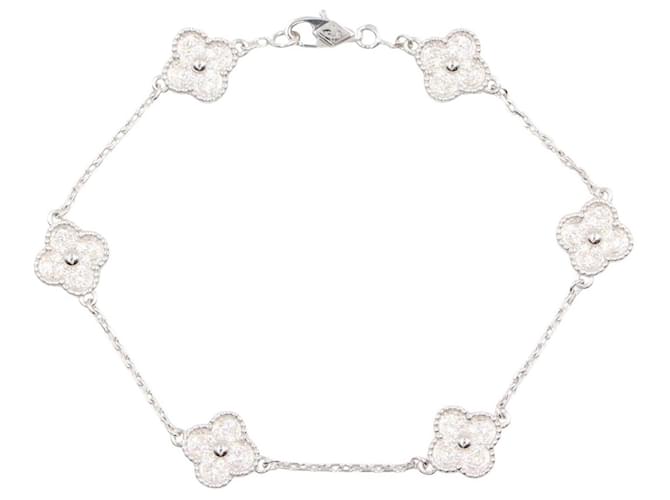 Van Cleef & Arpels Sweet Alhambra Charm Bracelet Silvery 