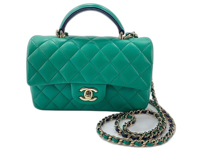 Chanel Mini Matelassé Handtasche Grün