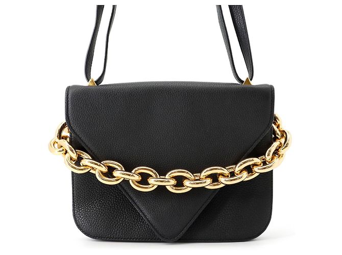 Bolsa de Ombro Bottega Veneta Mount Envelope Preto