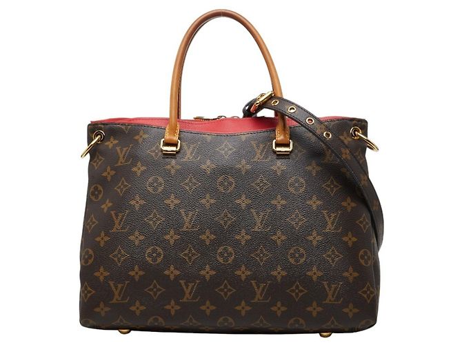 Louis Vuitton Monogram Pallas Handtasche Braun Rot Fuschia