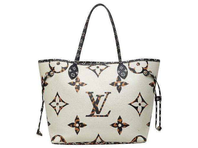 Bolsa Tote Louis Vuitton Monogram Jungle Neverfull MM Multicor Cru Camelo
