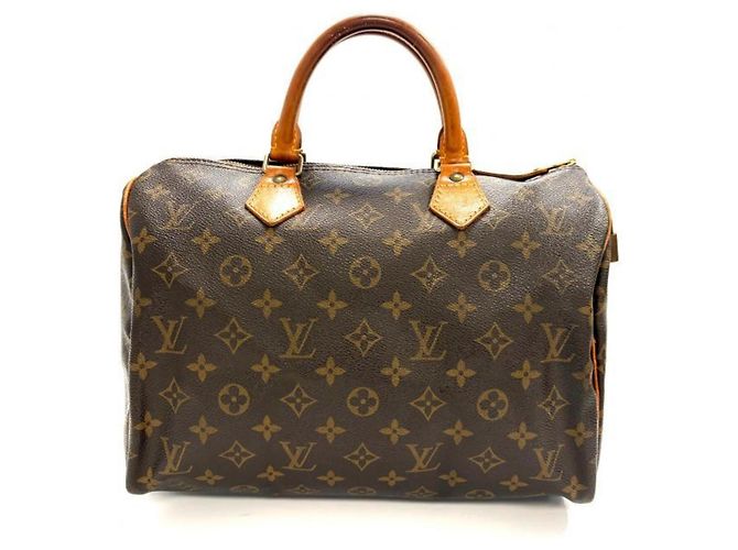 Bolsa Louis Vuitton Monogram Speedy 30 Marrom Bege
