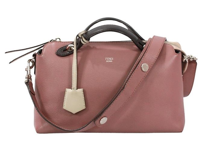 Borsa a Spalla Fendi By The Way Medium Nero Rosa Crudo
