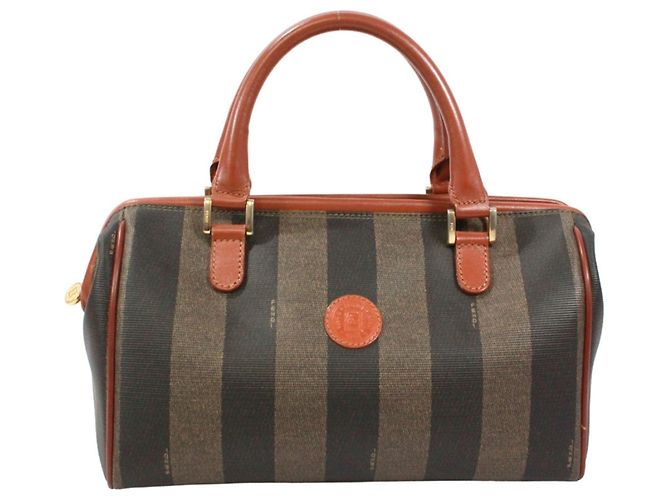 Sac Mini Boston FENDI Marron Noir Kaki