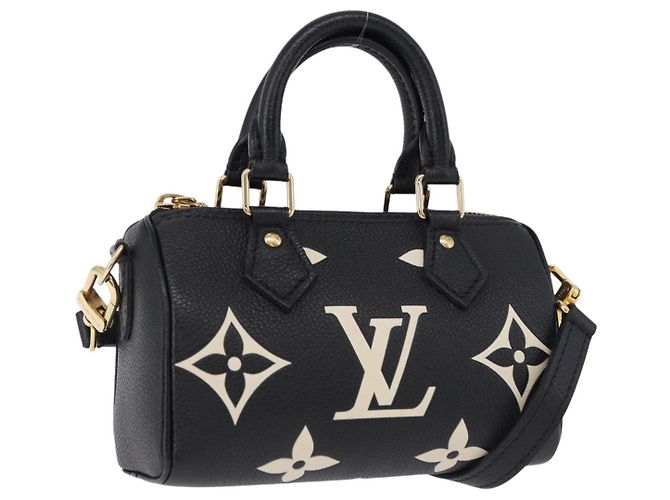 LOUIS VUITTON Borsa Nano Speedy Monogram Empreinte Nera M81456 LV Auth ar14137SAM Nero