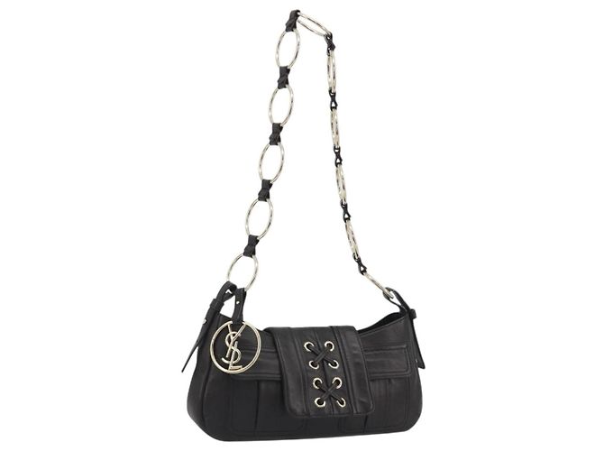 Bolsa de Ombro com Corrente SAINT LAURENT em Couro Marrom e Tom Dourado 138957 Auth yk20663SAM