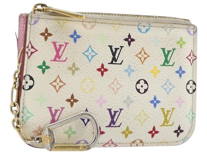 LOUIS VUITTON Monogram Multicolor Pochette Cles NM Purse M93734 LV Auth 193869 White